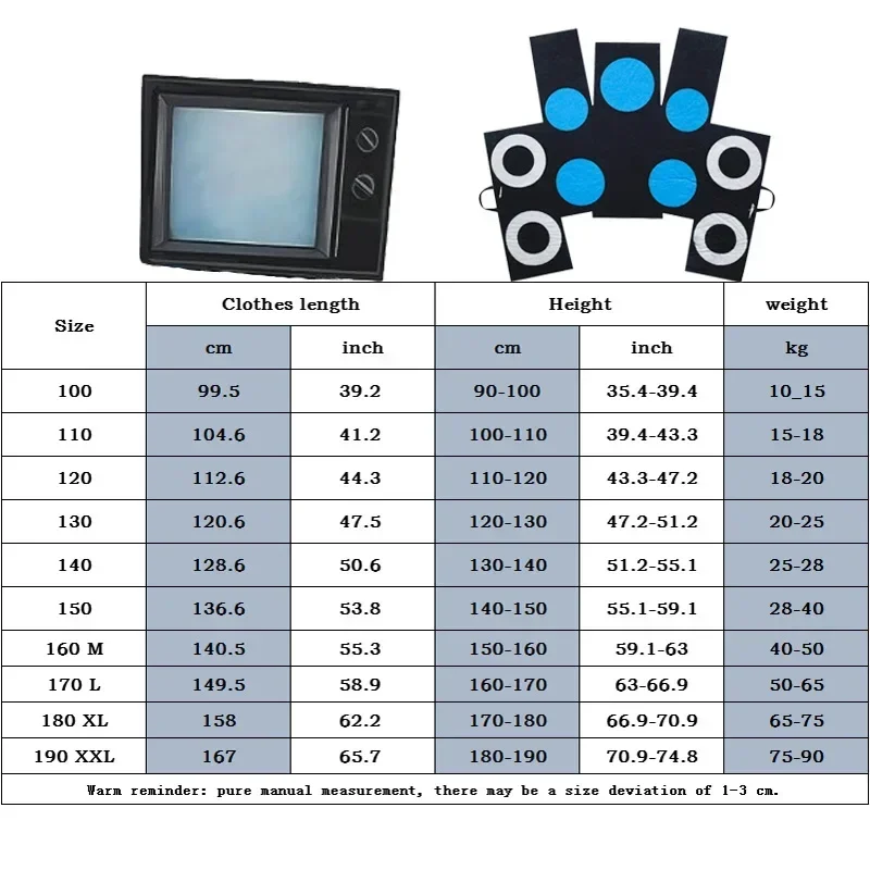 أنيمي Skibidi المرحاض تأثيري الصوت رجل كاميرا رجل التلفزيون رجل زي بذلة قناع مجموعة كاملة هالوين حفلة الرجال الكبار الطفل زي