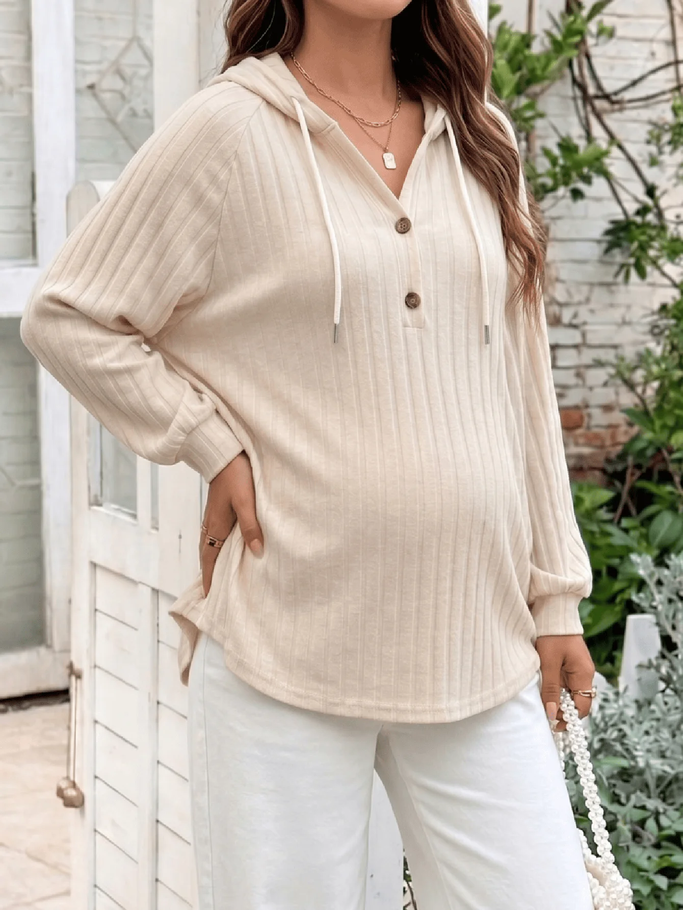 Maternity Casual Long Sleeve Women's Hooded Sweater Autumn and Winter Sweater Comfortable Jacket Maternity Clothing