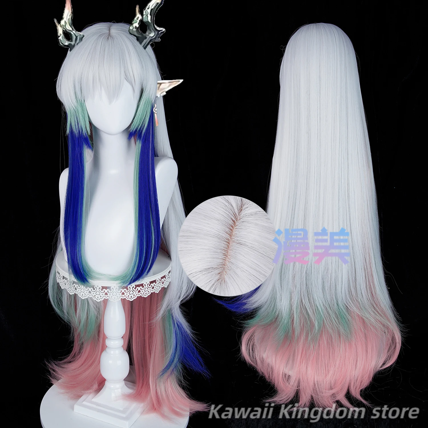 

Arknights yi Anime Cosplay Wig Heat Resistant Synthetic Hair Halloween Party Role Play + Free Wig Cap