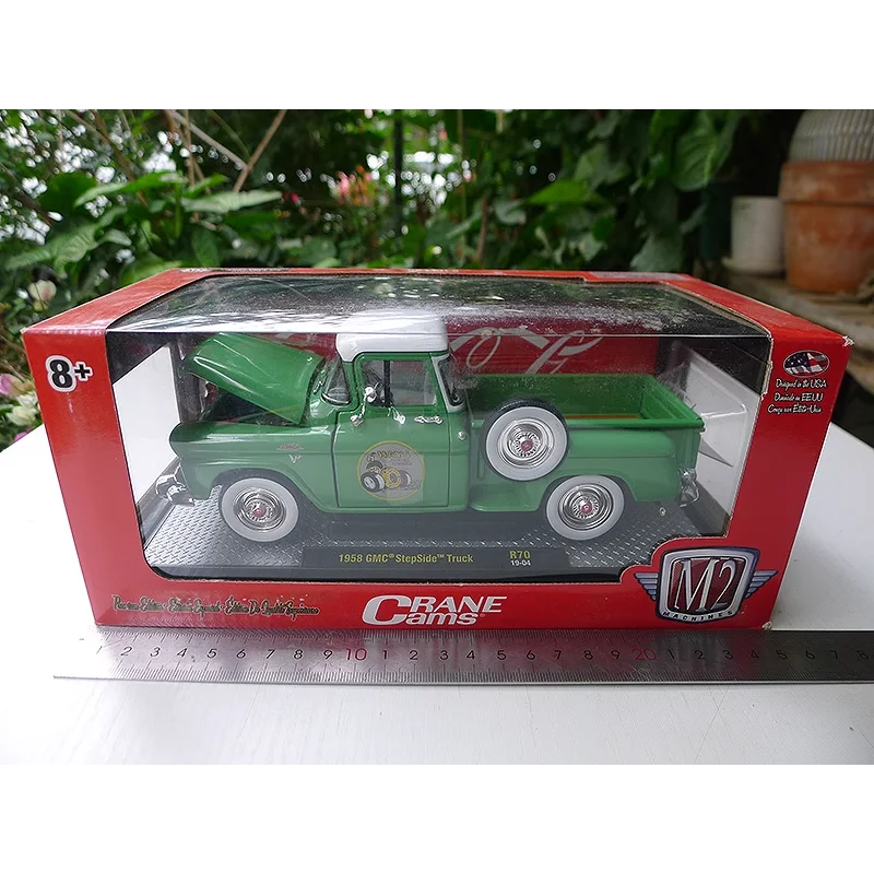 Diecast M2 Schaal 1:24 1958 GMC StepSide Truck R70 General Motors Pickup Legering Automodel Collectible Toy Gift Souvenir Display