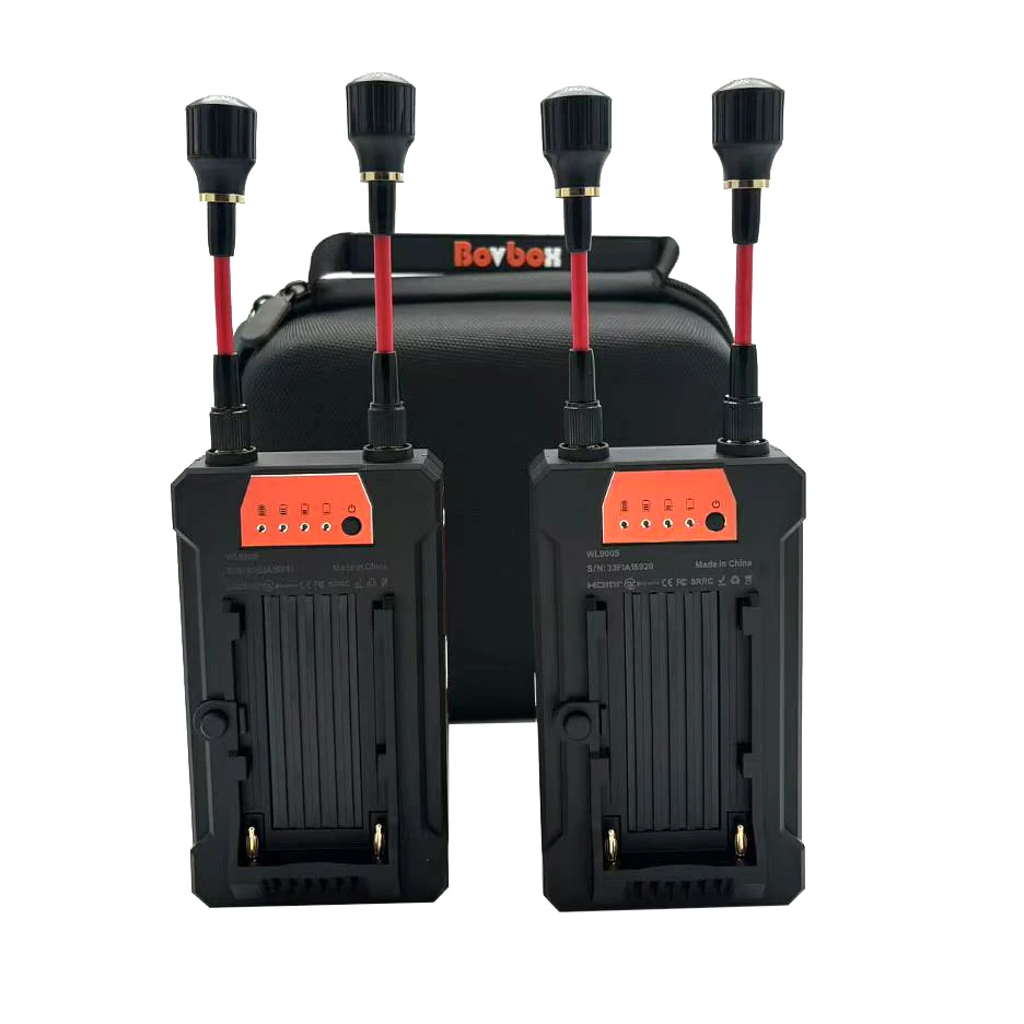 Extension HDMI sans fil 300m, avec emplacements pour batterie, adaptateur d'affichage émetteur et récepteur vidéo pour ordinateur portable, caméra, PC vers moniteur TV