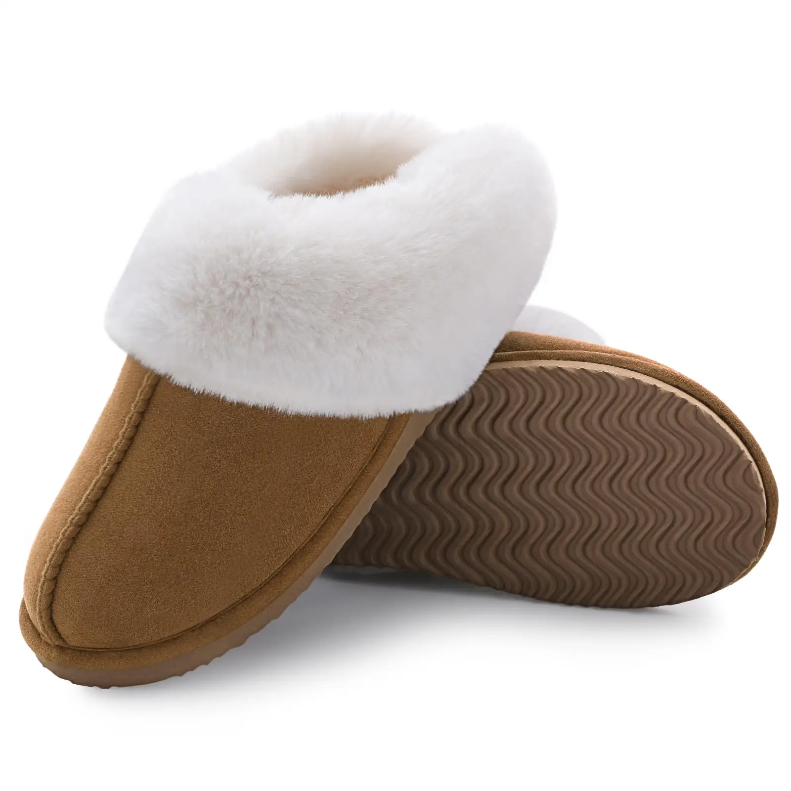 Smile Pop Winter Men Plush Slippers Indoor Warm Fluffy Fur Shoes For Men With Soft Padded Slippers Classic Fuzzy House Shoes