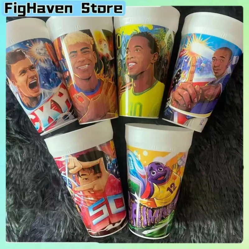 

Soccer Star Printed Plastic Water Cups Limited Sports Themed Fan Collection Ornament Birthday Gift For Football Fans Collect