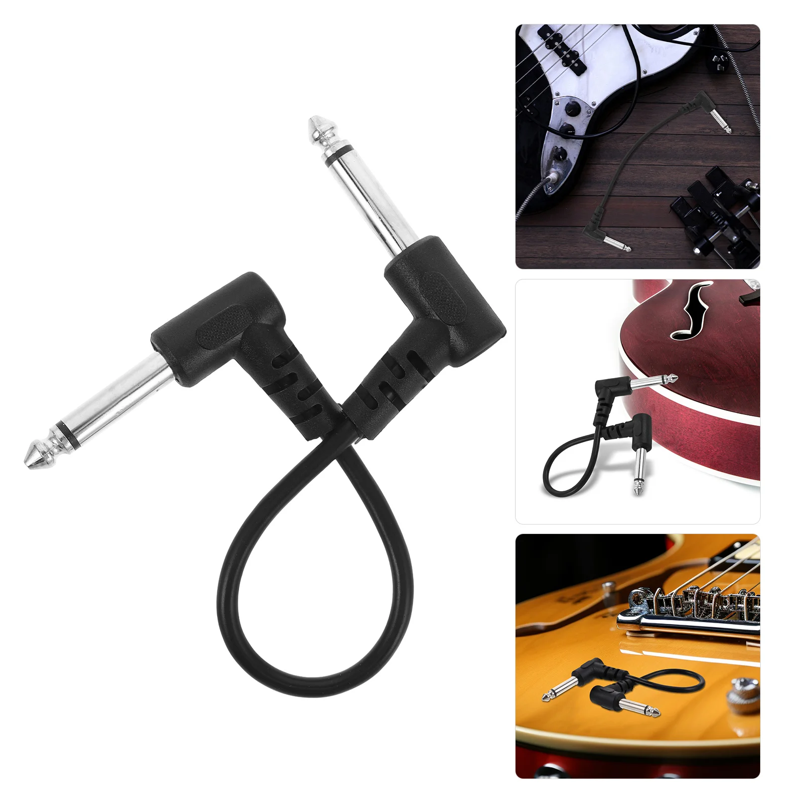 

Guitar Patch Cable Copper Core Noise Shielded Nylon Braided Round Head Connector Amp Cable