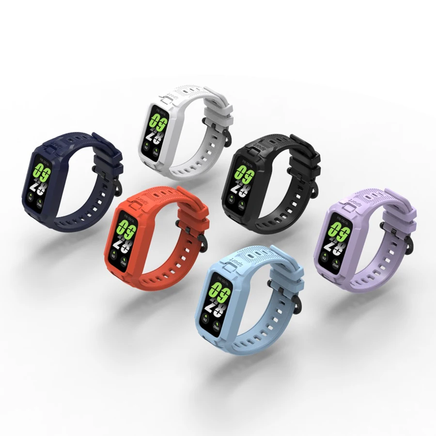 Hülle+Silikonarmband für Xiaomi Smart Mi Band 9 8 Active Zubehör Sport-Integriertes Armband Correa+Schutzhülle für Redmi Band 3 2 – Detail 3