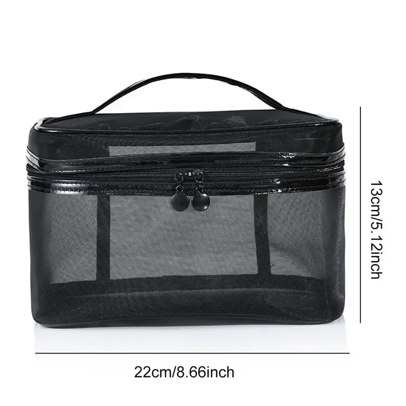 1PCS Women Men Necessary Portable Cosmetic Bag Transparent Travel Organizer Fashion Large Black Toiletry Bags Makeup Pouch