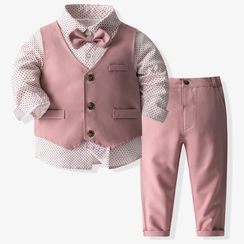 Muslimkid abbigliamento autunno New Boy Host Dress British Children Top and Bottom Clothes Set Boy Suit Set 61 Performance Clothing