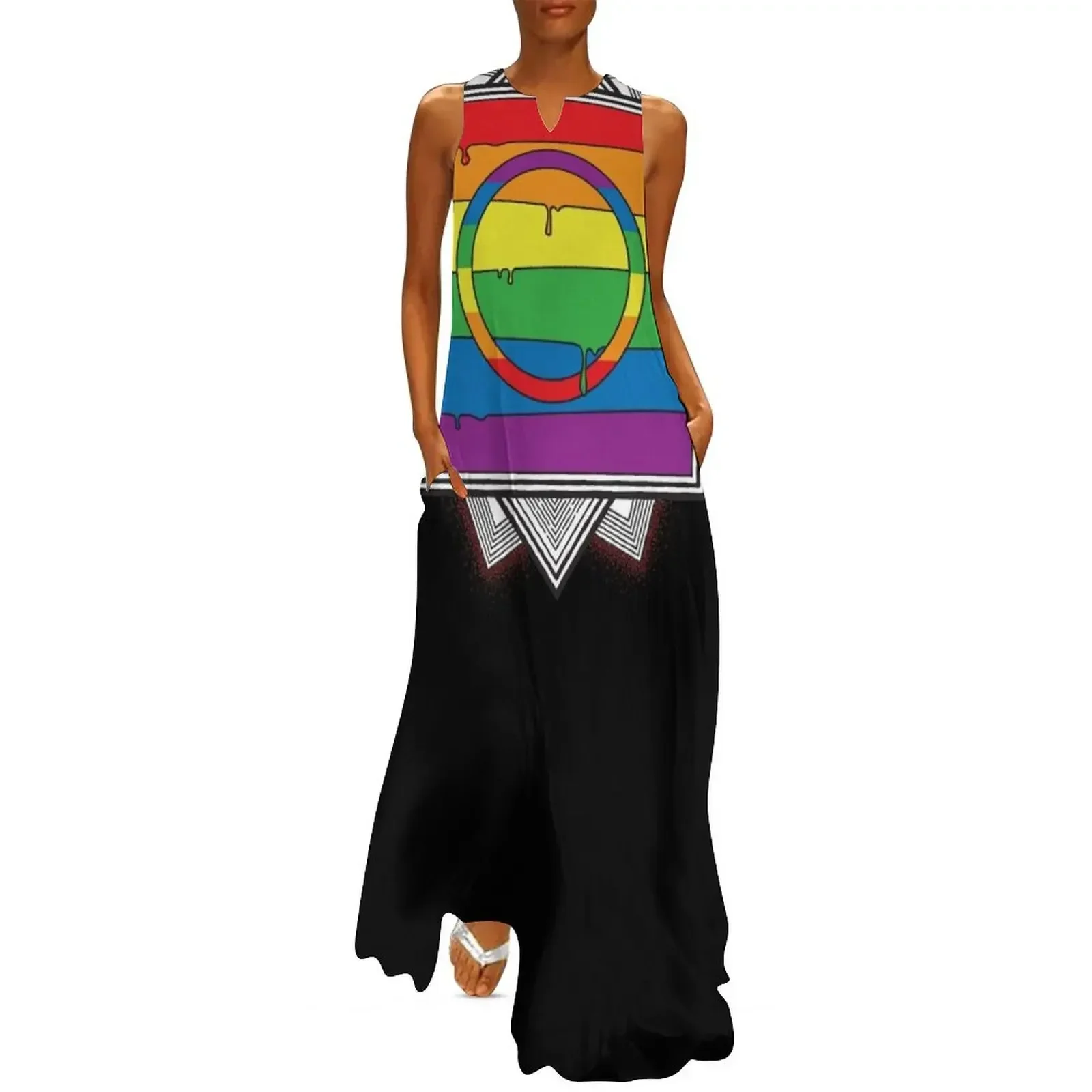 

Geometric Rainbow Drip Long Dress summer dresses ladies 2025 dress for women 2025 sexy dress Women's dresses