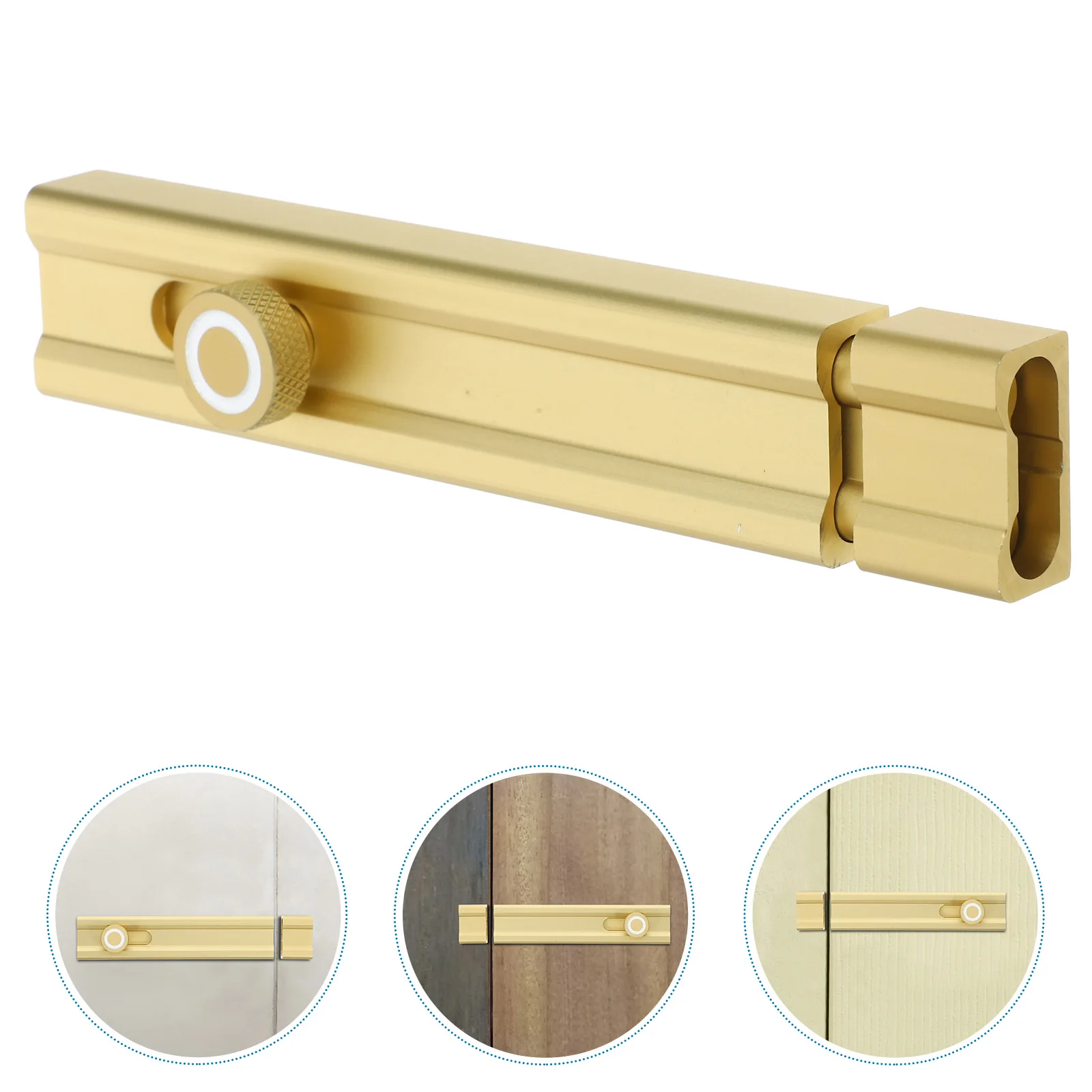 

No-Drill Adhesive Door Latch Lock Aluminum Alloy Security Bar Reinforced Bolt Night Glow Vintage Design For Sliding French