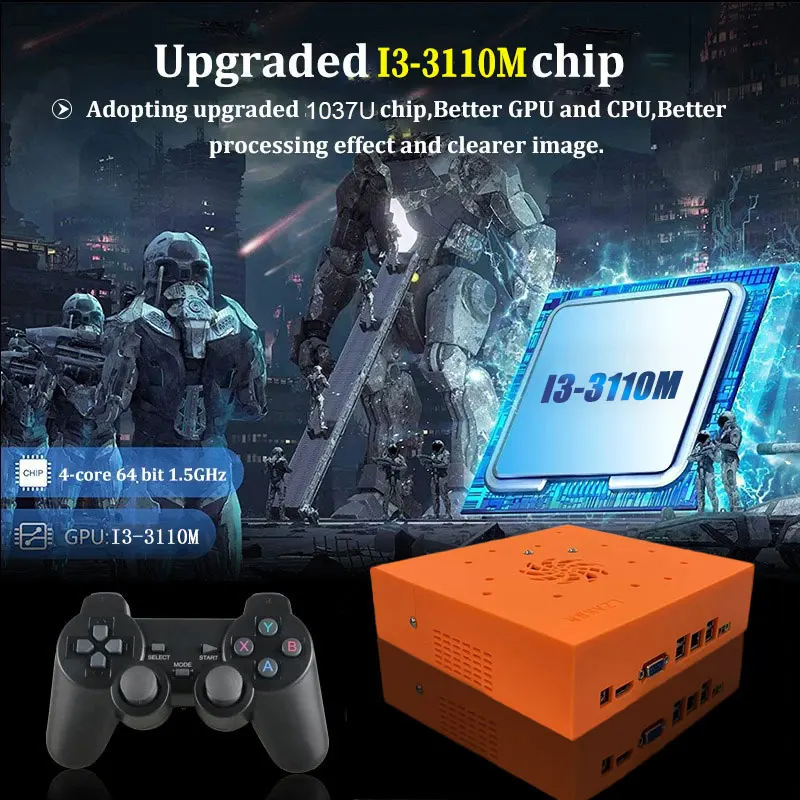 Game Console 500G HDD M8 Plug and Play On TV I3-3110M 70000+Games For Wii PS2 N64 PSP XBOX Saturn Wireless Handle Holiday Gift