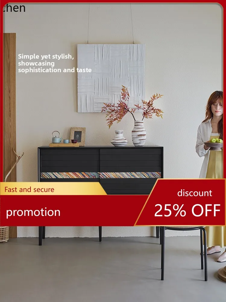 

ZML Living Room Small Side Cabinet by TV Wall Storage Home Solid Wood Coffee Side Cabinet Tea Cabinet