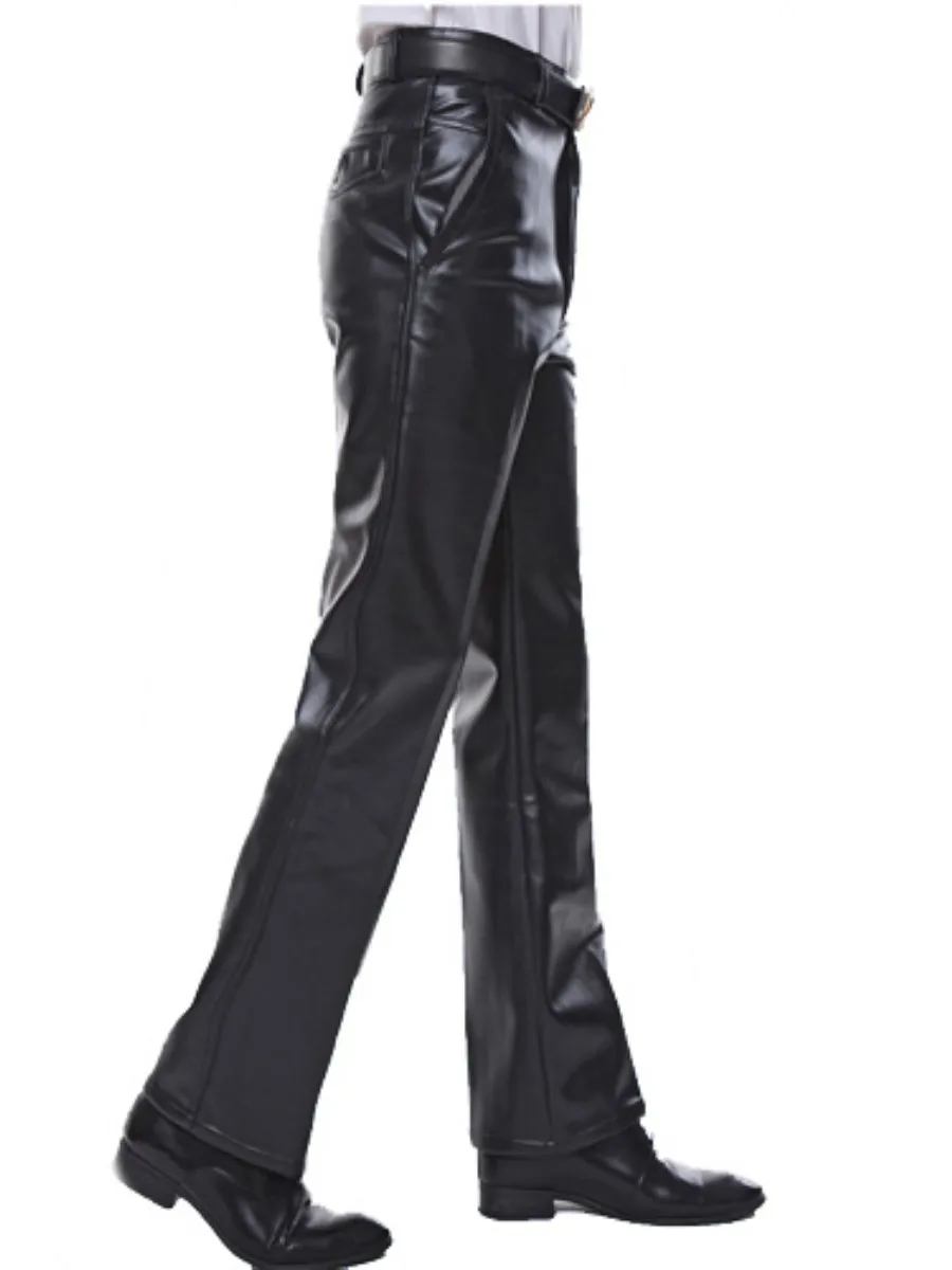 

Мужские кожаные брюки для мотоциклистов, прямые, повседневные, для мужчин среднего возраста, модные, для прогулок, зимняя одежда