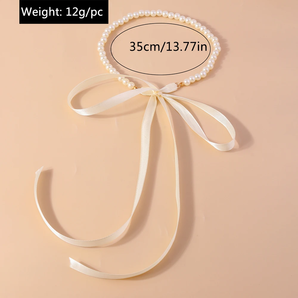 Aihua Koreanische Imitationsperlen-Halskette für Damen, Choker, modische schwarze Samt-Halskette mit verstellbarer Schleife, Hochzeitsschmuck, Geschenkidee – Detail 17