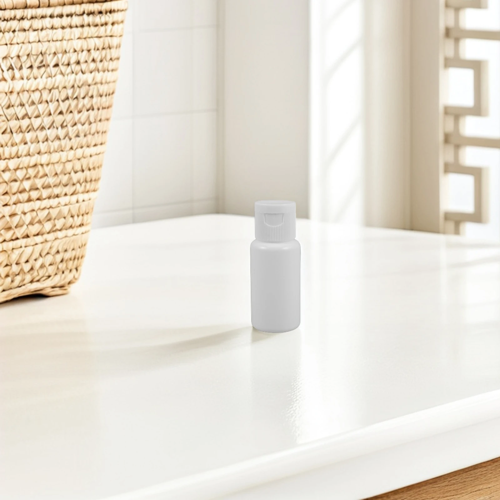 

5 Pcs White PE Plastic Bottles Flip Cap Refillable Travel Mini Travel Bottles Size Cosmetics Packaging Skincare Containers