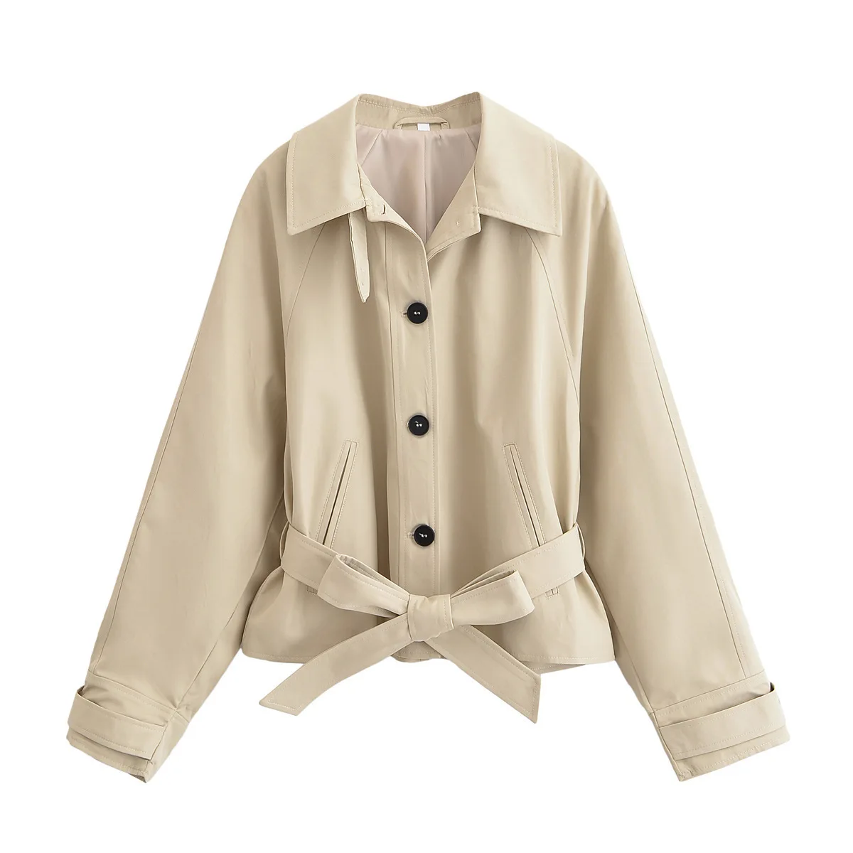 

Belt Autumn Women's Trench Coat Lapel Collar Single Breasted Windbreaker Female's Jacket Elegant Casual Short Outwear For Lady