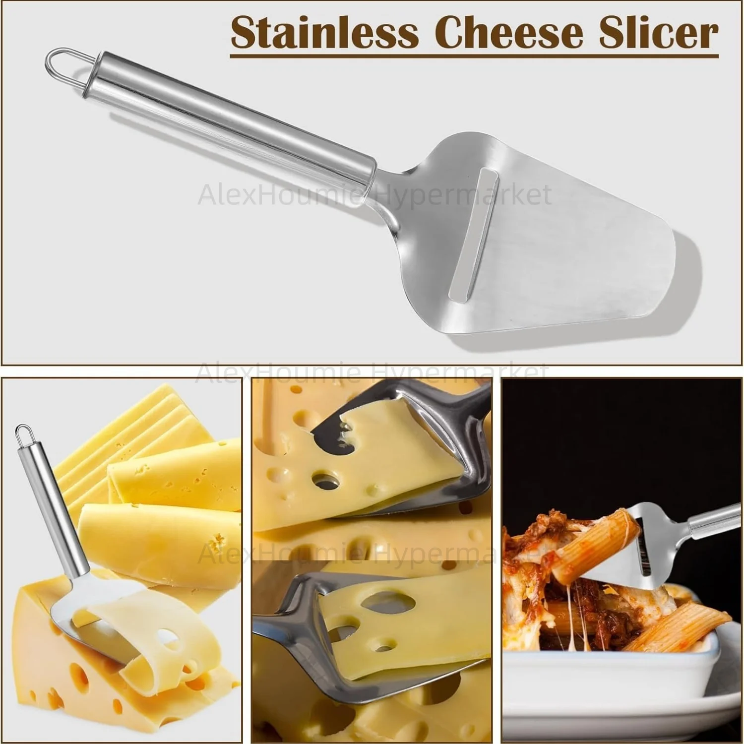 

Stainless Steel Cheese Slicer For All Types of Cheese Multi-Functional Cheese Slicer Handheld Slicer Non-Stick Kitchen Cooking