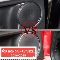 4Pcs Chrome Car Door Stereo Speaker Circle Cover Ring Trim for Honda HR-V HRV Vezel 2016 2017 2018 2019 2020 Accessories
