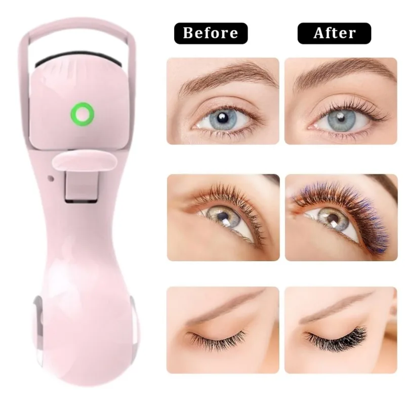 

New Heated Electric Eyelash Curler USB Portable Rechargeable Lash Curler Long-lasting Styling Three Intelligent Temperature