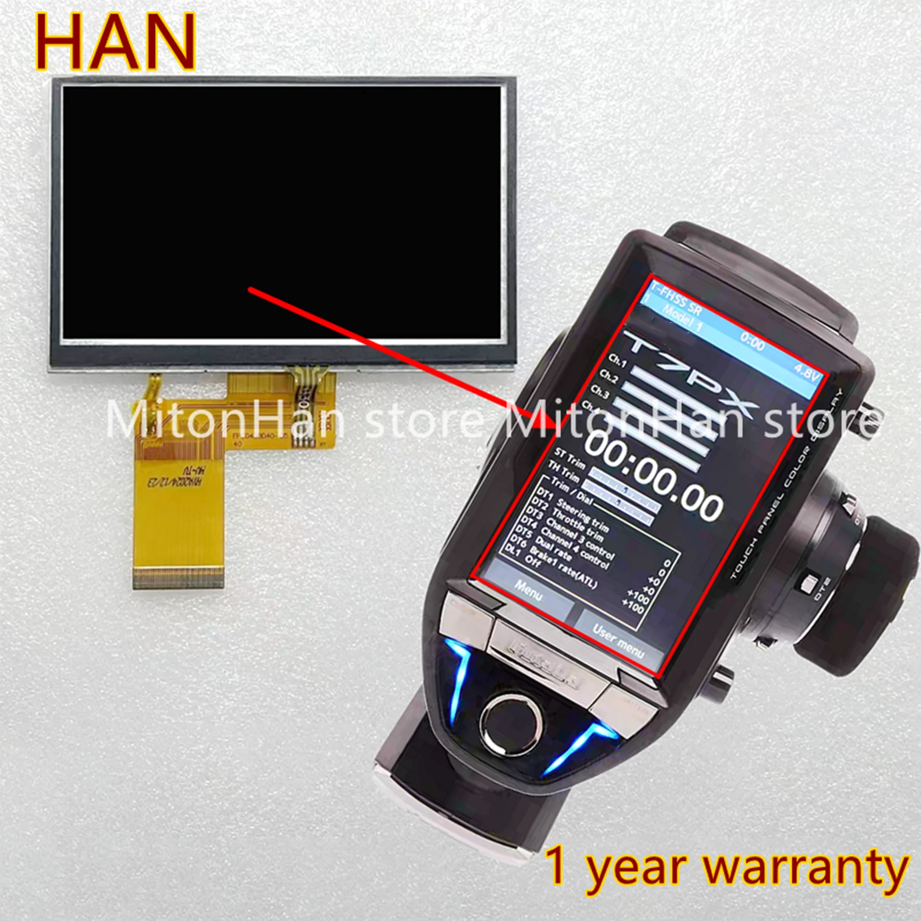 

New For 4.3 inch LCD Screen Touch Display With backlight LCD screen FP9M15A04201 For Futaba 7PX T7PX T7PXR T7XC 16SZ (Test ship)
