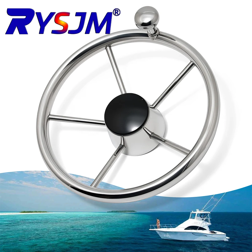 Boat Accessories Steering Wheel With/ no with knob Stainless Steel 5 Spoke 25 Degree 11'' For Marine Yacht