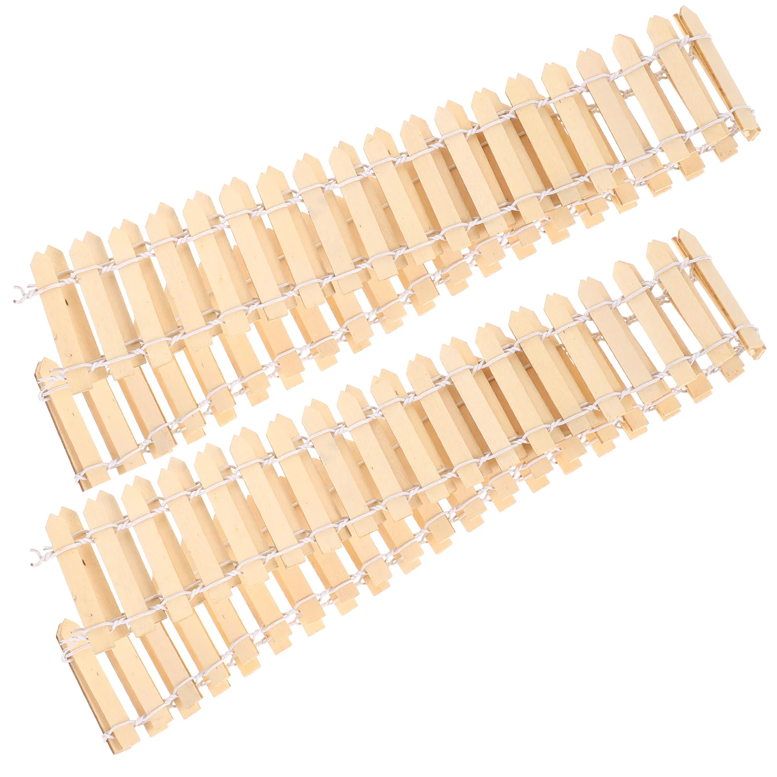 

2Sets Miniature Wooden Fence 5Cm Flexible Picket Fence for Micro Landscape Bonsai Terrarium House Decor Garden Wedding Event