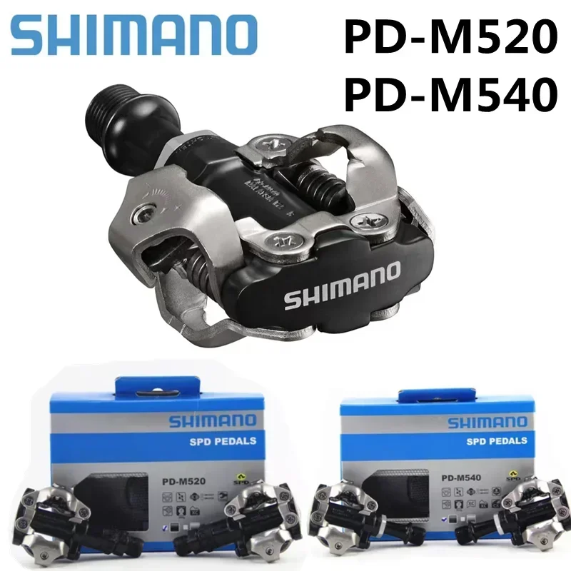 SPD PEDALS PD-M520 PD-M540 Pedals Self Locking Pedal With SM-SH51 Cleat Set Bearing PD-M520/M540 MTB Mountain Bike Parts