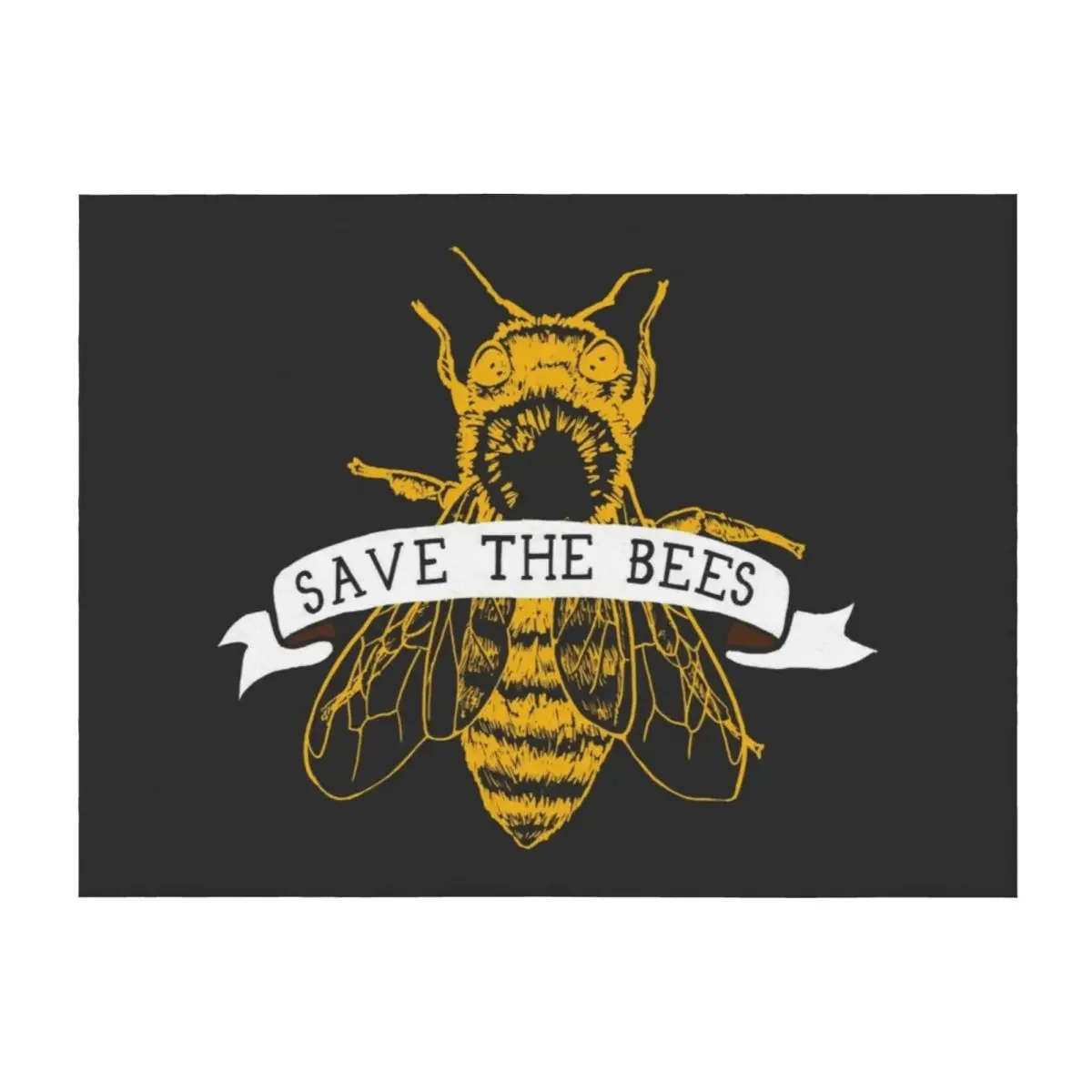 

Save The Bees! (Dark) Throw Blanket Luxury Brand Moving anime Weighted Blankets