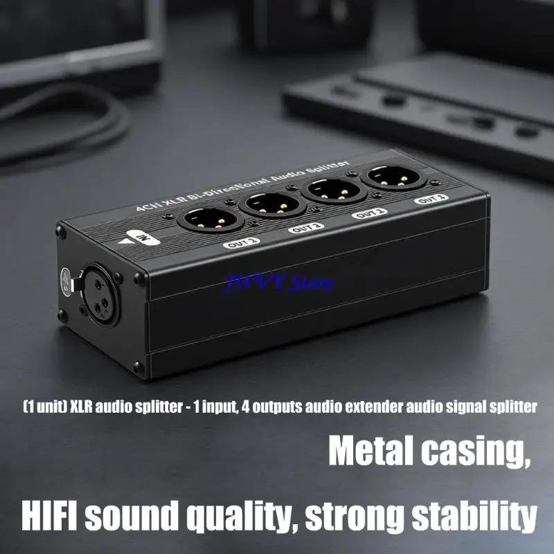 573A Reliable XLR/6.35mm Music Splitter With 4 Output Channel Design For Concert Sound And Recording Applications