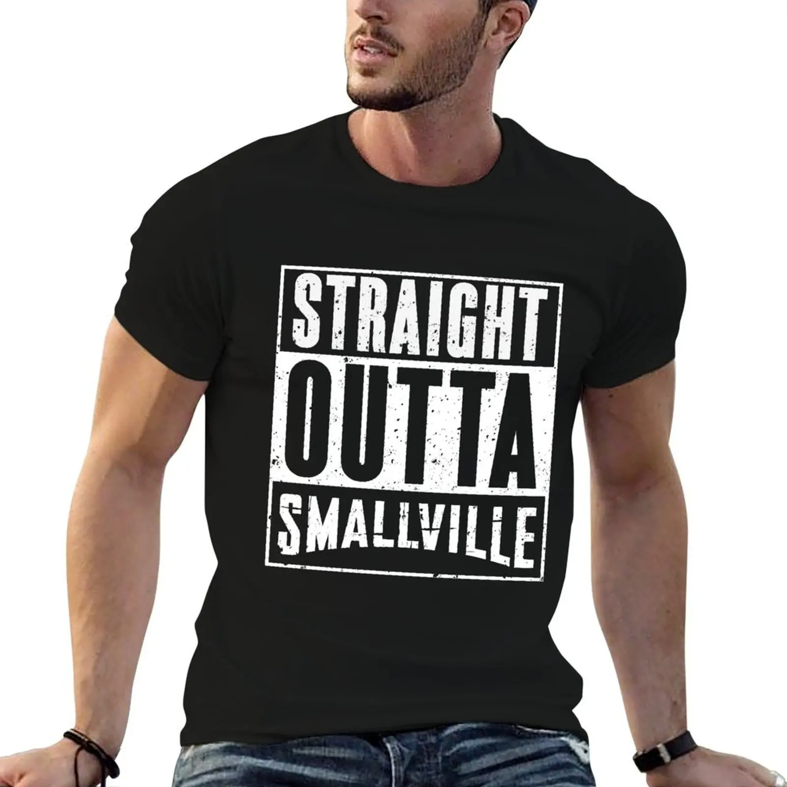 

Straight Outta Smallville (White) [RX-RB] T-Shirt man t shirts for men t shirt man casual T-Shirt