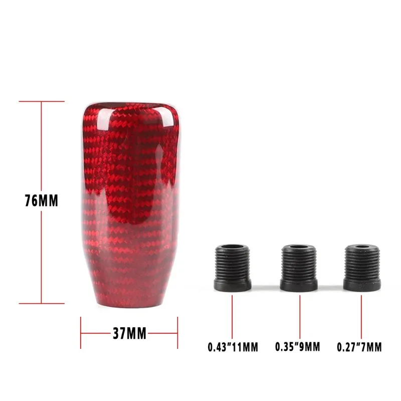 Racing Universal Real Carbon Fiber Manual Gear Shift Knob Stick Shifter Lever Knob Modify Tools Car Accessories