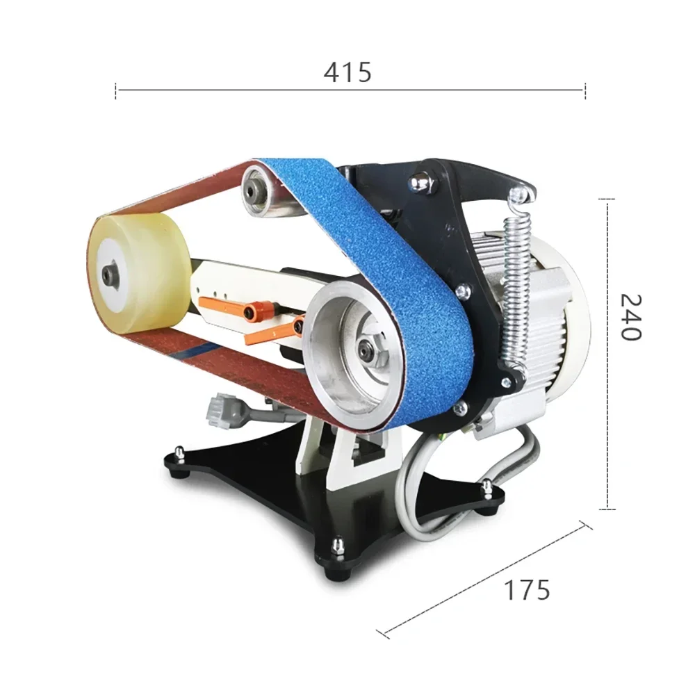 AC 220V Electric Belt Sander Brushless Servo Motor Knife Sharpener Vertical Horizontal Polishing Grinding Machine 915x50MM 750W