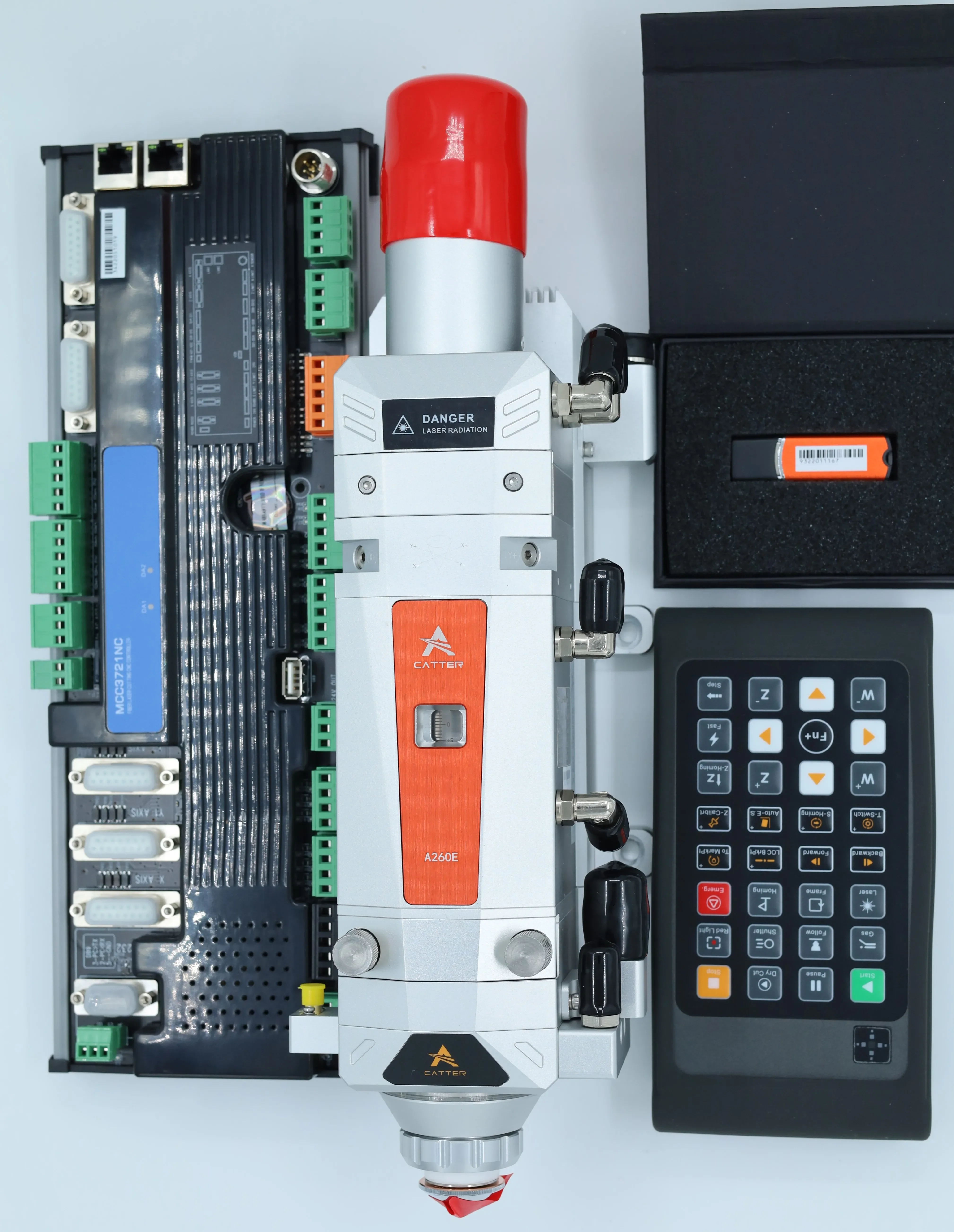 4kw A-cutter A280E Electric focusing fiber laser cutting head and Au3tech MCC3721NC fiber Control board