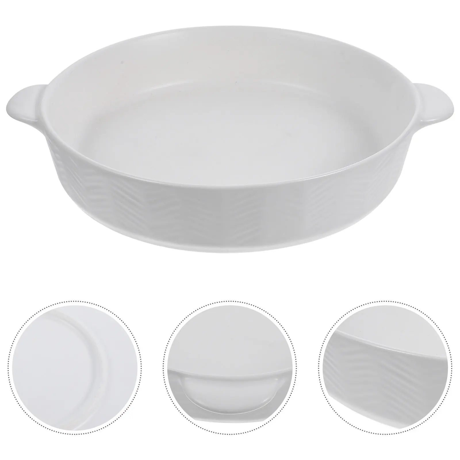 

Ceramic Baking Dish Round Double Handle High Temperature Resistant Nonstick Baking Tray for Roasting Dish Kitchen