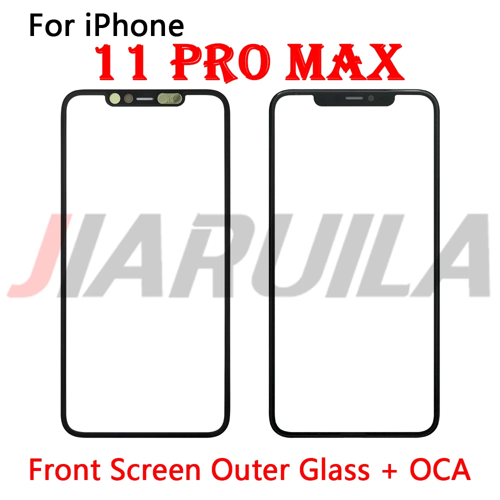 New Touch Screen Glass Digitizer Sensor Flex with OCA Glue For Iphone 11 12 13 Pro X XS XS Max mini Front Screen Touch Glass+OCA