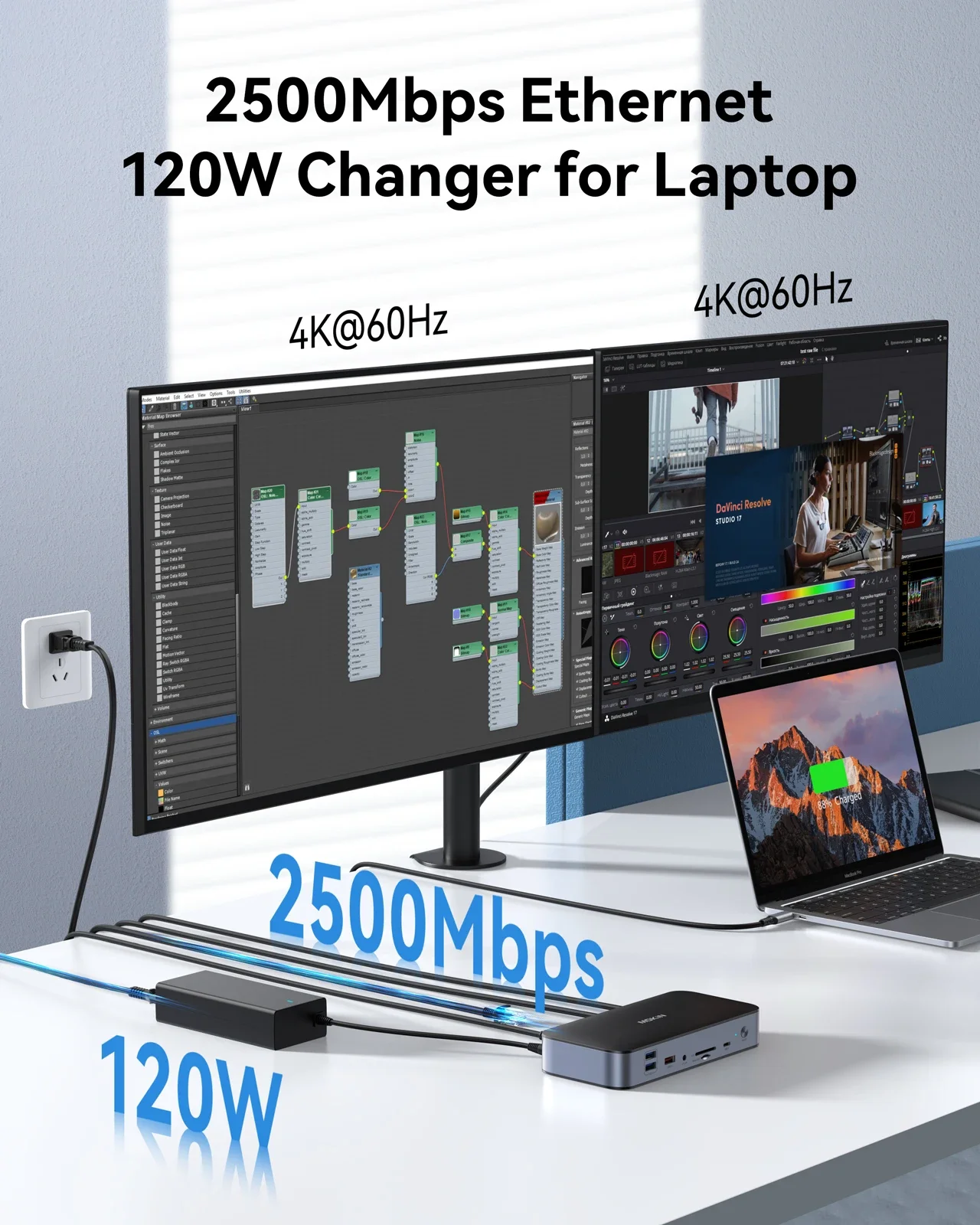 Imagem -05 - Mokin-docking Station Displaylink com Hdmi2 Displayportusb 3.1 Ethernet 2.5gbps dc 120w Hub para Macbook Pro Air Dell hp