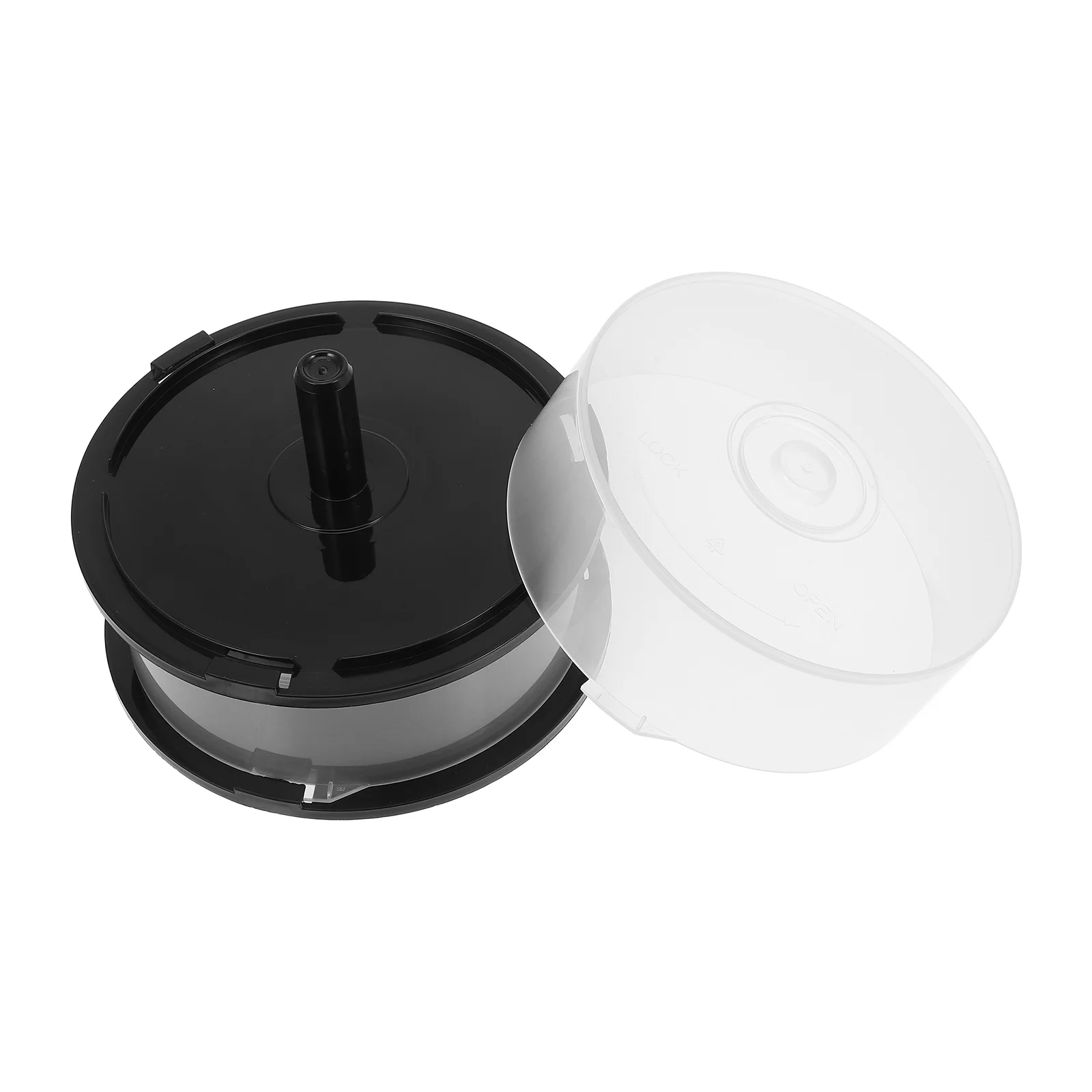 2 Pcs Cd/dvd Disc Cakebox Spindle Movie Holder Bin Storage Boxes Empty Bucket Rack image 3