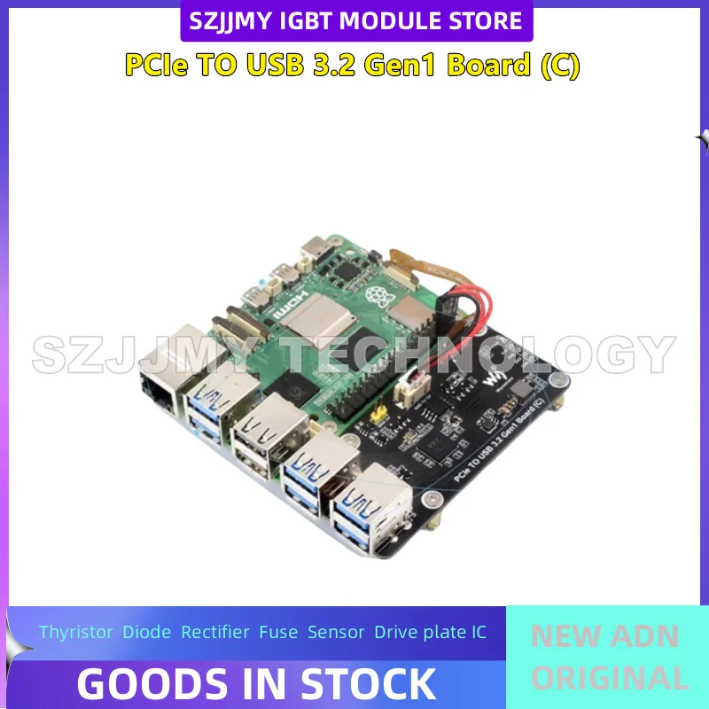 Raspberry Pi 5a generazione PCIe a scheda di espansione USB 3.2 Gen1 a quattro vie Driver ad alta velocità da 5 Gbps gratuito NUOVO ORIGINALE IN MAGAZZINO