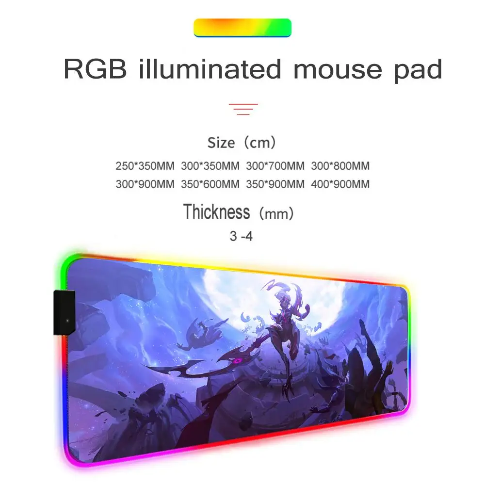 League of Legends Diana Large Gamer Rgb Desk Mat Back Light Led Mousepad Setup Gaming Accessories Deskmat Big Mousepe Backlight