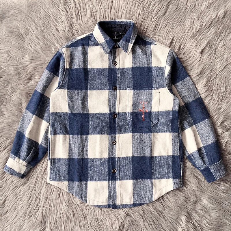 

Ja Boys Album Embroidered Woolen Plaid Men Women irt High Street Faion Brand Loose Fit Long Sve Autumn Winter irt