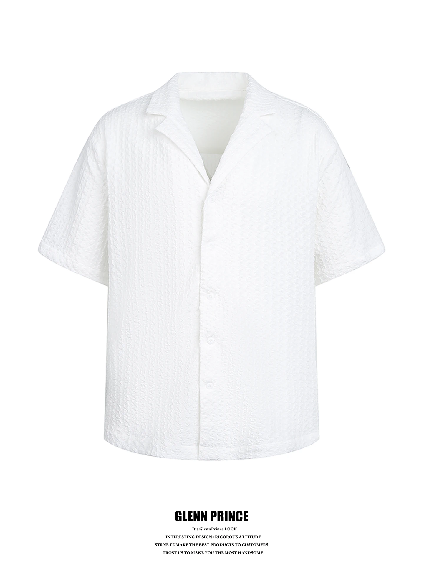

GPstudio Men's Knitted Cuba Collar Short Sleeve Shirt Texture Sensation Cleanfit Minimalist Style Breathable Lightweight Summ...
