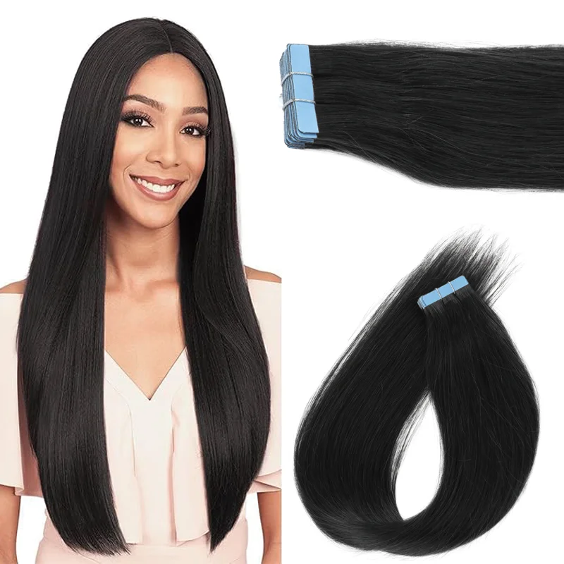 

Машинная шовная ленточная прядь из искусственного шелка PU, бесшовная, с накладными реми-волосами, 20 дюймов, долговечная, для женской красоты