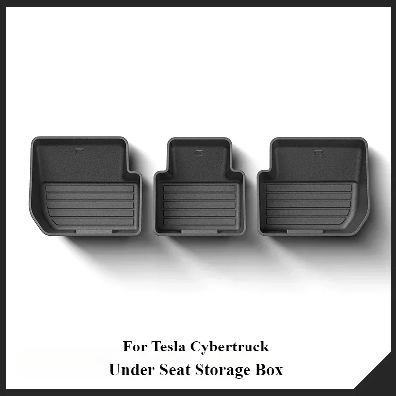 3Pcs/Set For Tesla Cybertruck 2024-2025 Rear Under Seat Storage Box Rear Seat Lower Box Case Organizer Car Interior Accessories