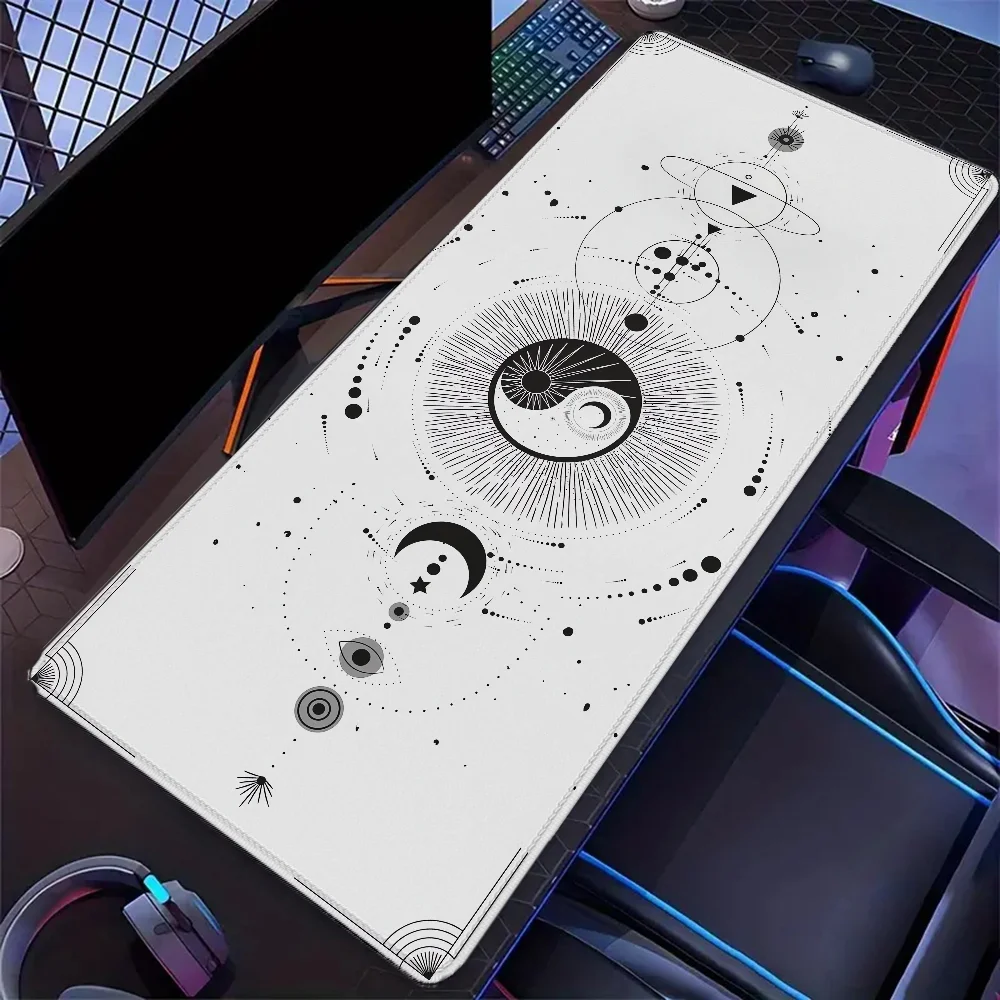 White Yinyang Gaming Laptop Computer Accessories Gamer Cabinet Rubber Mat Extended Pad Mouse Mats Deskmat Mausepad Mousepad Pc