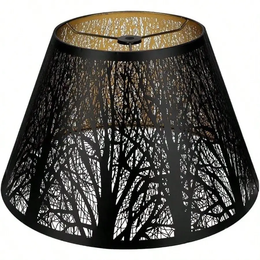 

Medium Lamp Shade with Tree Pattern, Metal Lampshade for Table and Floor Light, 7x13x7.8 Inch, Elegant Design