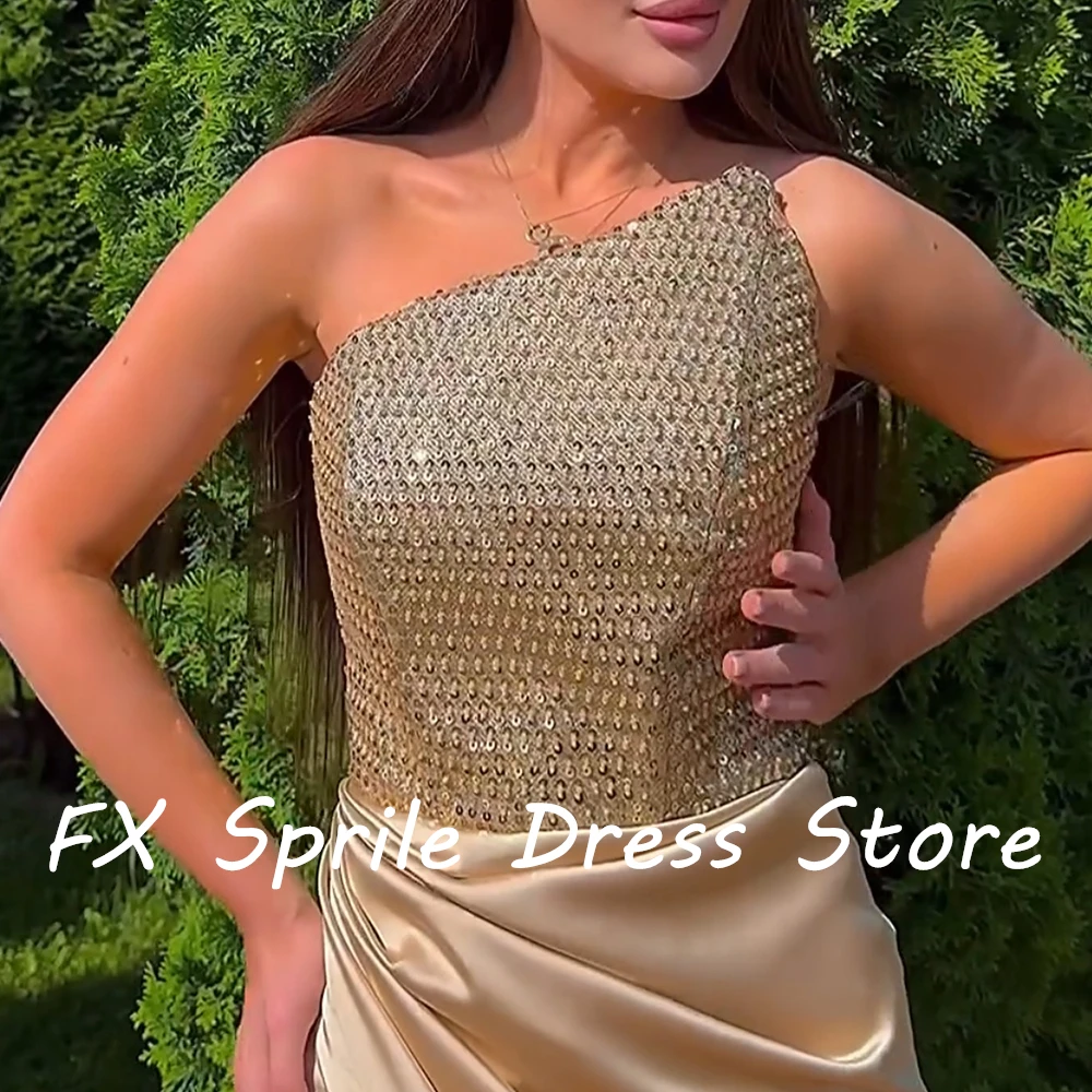 Vestido de noche sin mangas con lentejuelas y espalda descubierta, prenda de satén con pliegues, longitud hasta el suelo, elegante, talla personalizada, para ocasiones formales