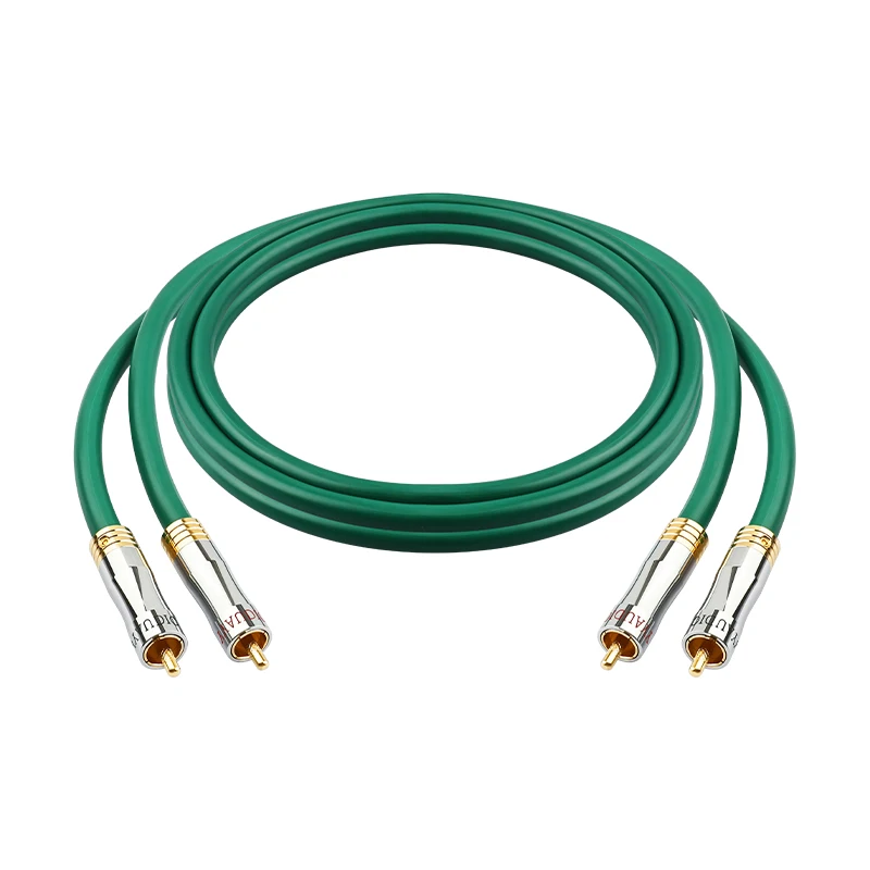 YYAUDIO 4N OFC مطلي بالفضة 2RCA إلى 2RCA ربط كابل مكبر للصوت DVD كابل الصوت زوج كابل الصوت RCA عالي الدقة