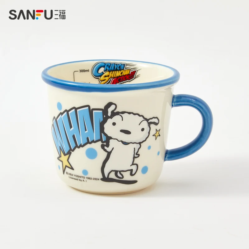 Sanfu Crayon small new IP mug 350ML Creative home fashion drinking cup Ceramic cup 490412