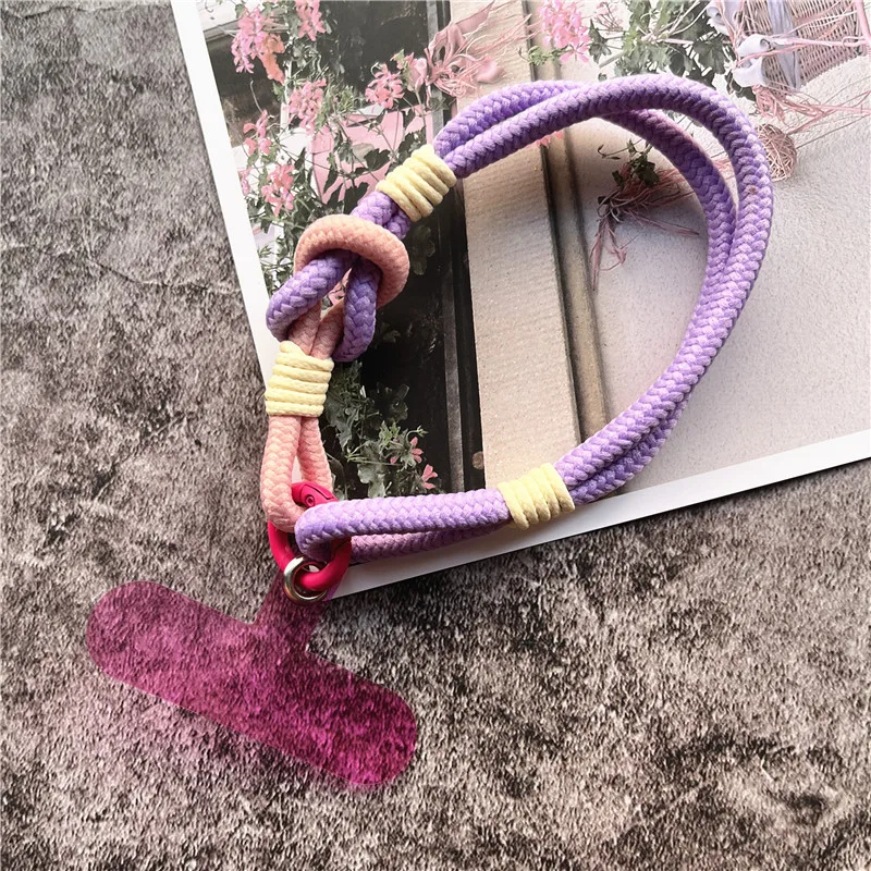 Luxury Cell Phone Charm Wrist Strap with Patch Key Lanyards