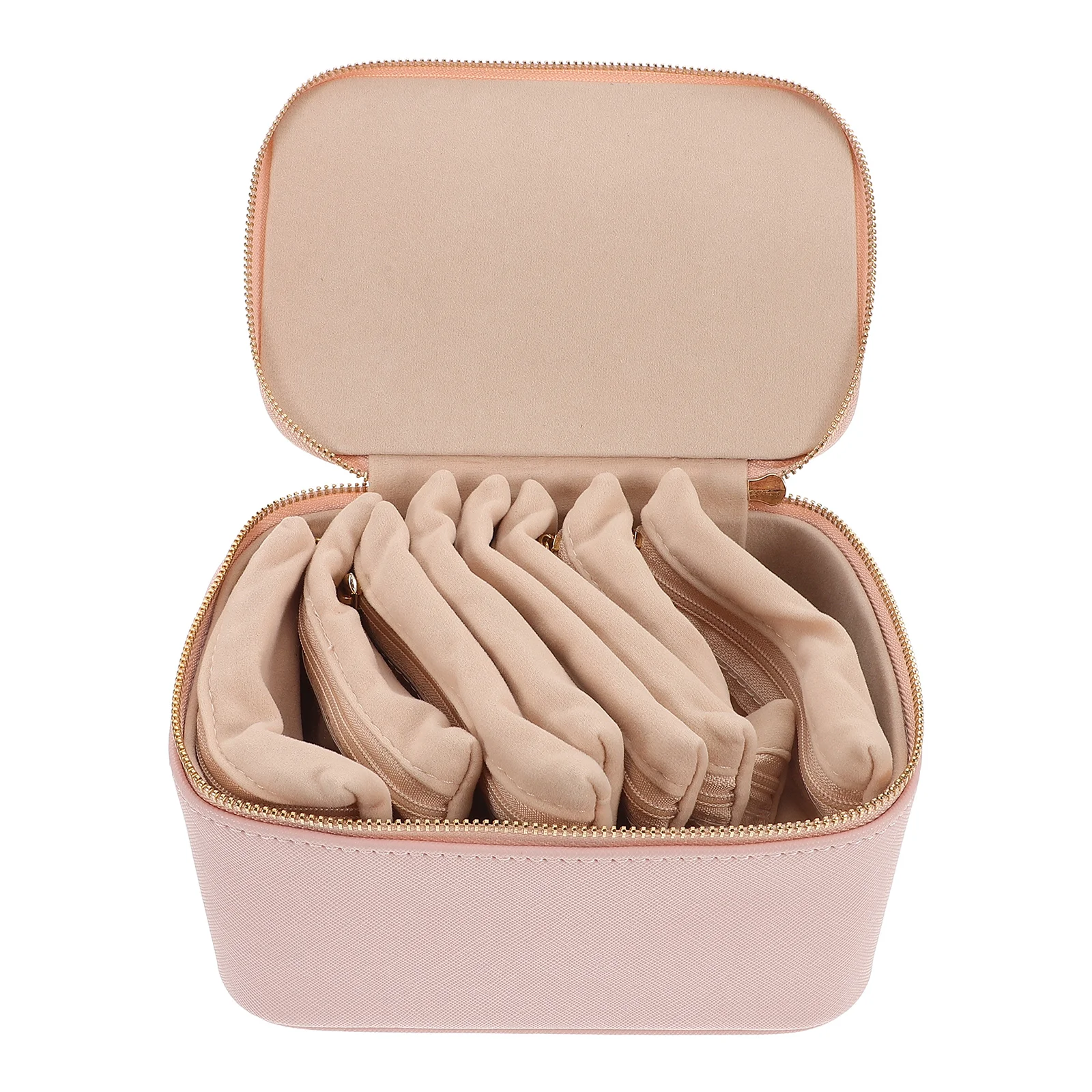 1 set Luxurious Portable Jewelry Box Organizer Necklace Storage Small Pouch Travel Case Earrings Holder Stylish Design