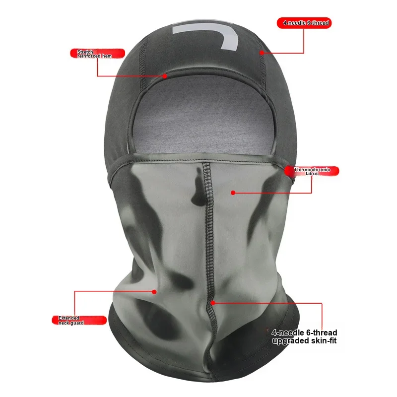 Outdoor Protective Neck Gaiter Thermal Sensitive Color Changing Windproof Quick Dry Breathable for Cycling Skiing Face Mask